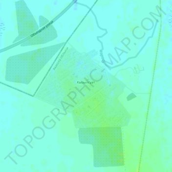 Topografische kaart Кызылсуат, hoogte, reliëf
