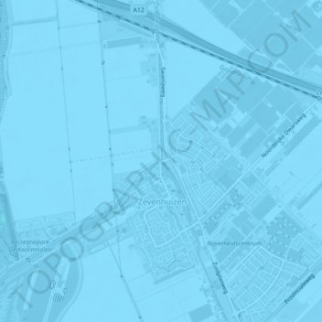 Topografische kaart Ringvaart van de Zuidplaspolder, hoogte, reliëf
