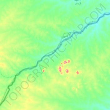 Topografische kaart Myombe, hoogte, reliëf