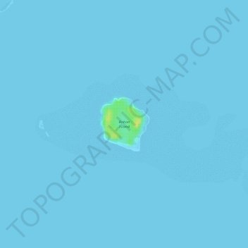 Topografische kaart Bohan Island, hoogte, reliëf