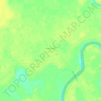 Topografische kaart Чечкино, hoogte, reliëf