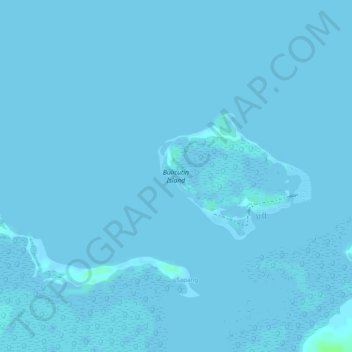 Topografische kaart Bulicutin Island, hoogte, reliëf