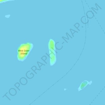 Topografische kaart East Sister Island, hoogte, reliëf