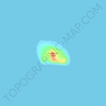 Topografische kaart Imalaguan Island, hoogte, reliëf