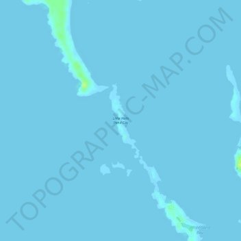 Topografische kaart Little Halls Pond Cay, hoogte, reliëf