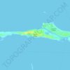 Topografische kaart Russell Island, hoogte, reliëf