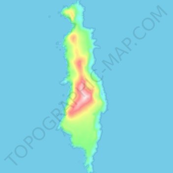 Topografische kaart Forrester Island, hoogte, reliëf