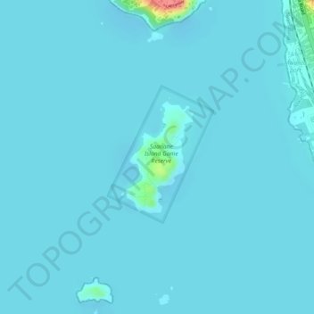 Topografische kaart Saanane Island National Park, hoogte, reliëf