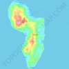 Topografische kaart Rurutu, hoogte, reliëf