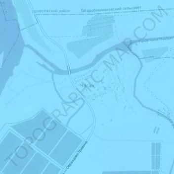 Topografische kaart Чаган, hoogte, reliëf