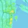 Topografische kaart Miami River, hoogte, reliëf
