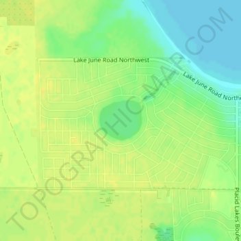 Topografische kaart Placid Lakes, hoogte, reliëf