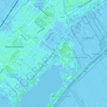 Topografische kaart Vliet, hoogte, reliëf