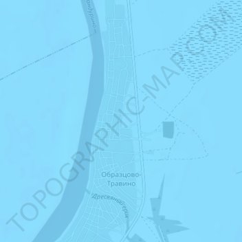 Topografische kaart Образцово-Травино, hoogte, reliëf