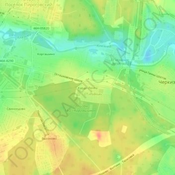 Topografische kaart Кардо-Лента, hoogte, reliëf