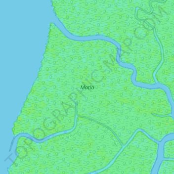 Topografische kaart Matla, hoogte, reliëf