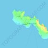 Topografische kaart Tory Island, hoogte, reliëf