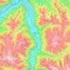 Topografische kaart Zillertal, hoogte, reliëf