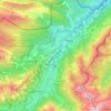 Topografische kaart Kleinwalsertal, hoogte, reliëf