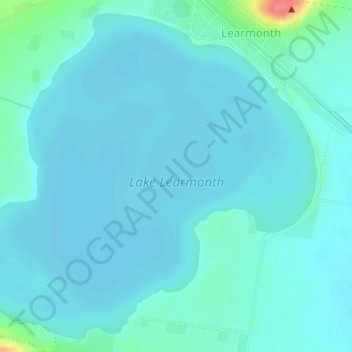 Topografische kaart Lake Learmonth, hoogte, reliëf