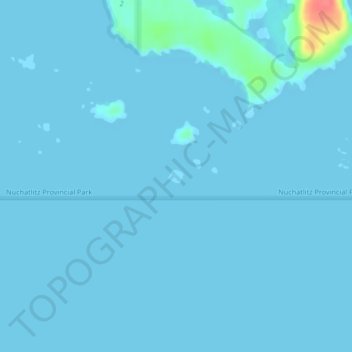 Topografische kaart Ensanada Islet, hoogte, reliëf