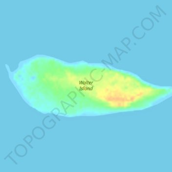 Topografische kaart Walter Island, hoogte, reliëf