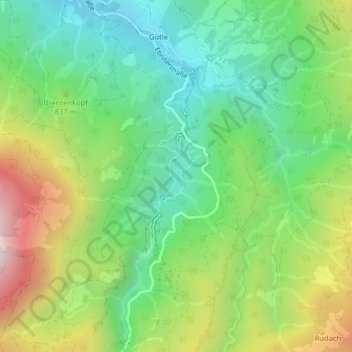 Topografische kaart Staufensee, hoogte, reliëf