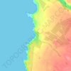 Topografische kaart Praia da Amália, hoogte, reliëf