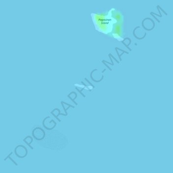 Topografische kaart Pulaw Talam Island, hoogte, reliëf
