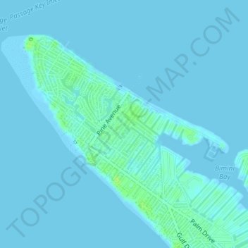 Topografische kaart Anna Maria island, hoogte, reliëf