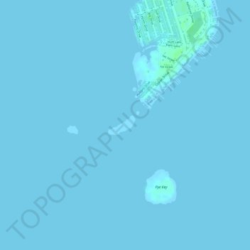 Topografische kaart Crab Key, hoogte, reliëf
