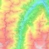 Topografische kaart Mattertal, hoogte, reliëf