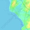 Topografische kaart Broad Beach, hoogte, reliëf