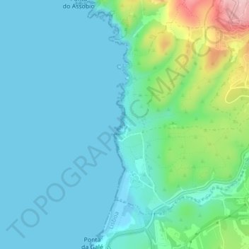 Topografische kaart Praia do Abano (restricted), hoogte, reliëf