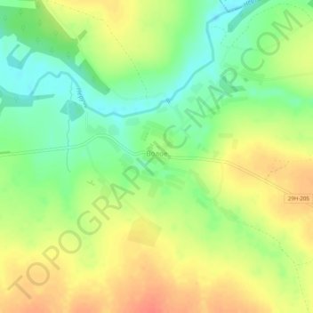 Topografische kaart Волое, hoogte, reliëf