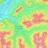 Topografische kaart Brixental, hoogte, reliëf