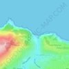 Topografische kaart Plage Merkala, hoogte, reliëf