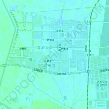 Topografische kaart 双青公园, hoogte, reliëf