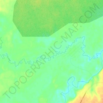 Topografische kaart Бундюр, hoogte, reliëf