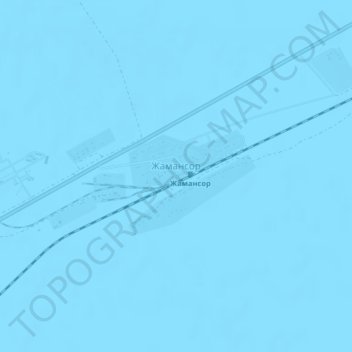 Topografische kaart Жамансор, hoogte, reliëf