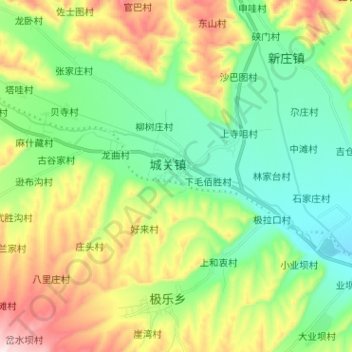Topografische kaart 黑林河, hoogte, reliëf