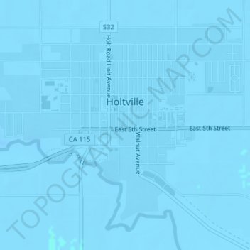 Topografische kaart Holtville, hoogte, reliëf