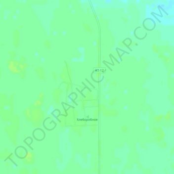 Topografische kaart Хлеборобное, hoogte, reliëf