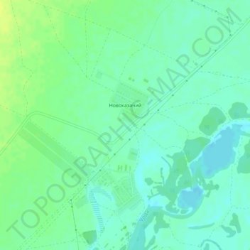 Topografische kaart Новоказачий, hoogte, reliëf