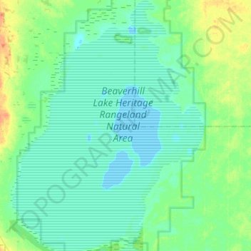Topografische kaart Beaverhill Lake, hoogte, reliëf