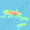 Topografische kaart Isla Chimana Grande, hoogte, reliëf