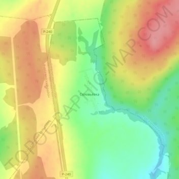 Topografische kaart Соловьёвка, hoogte, reliëf