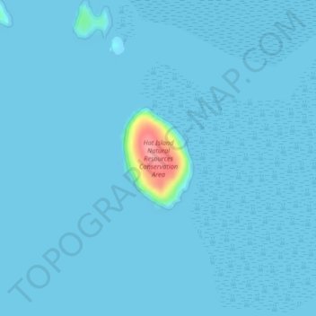 Topografische kaart Hat Island, hoogte, reliëf
