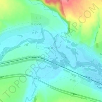 Topografische kaart Новый, hoogte, reliëf