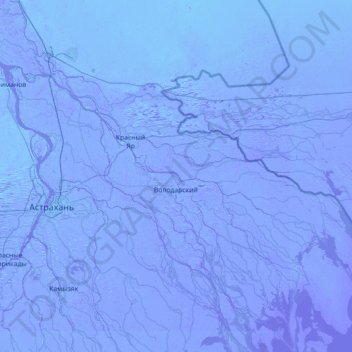 Topografische kaart Бузан, hoogte, reliëf